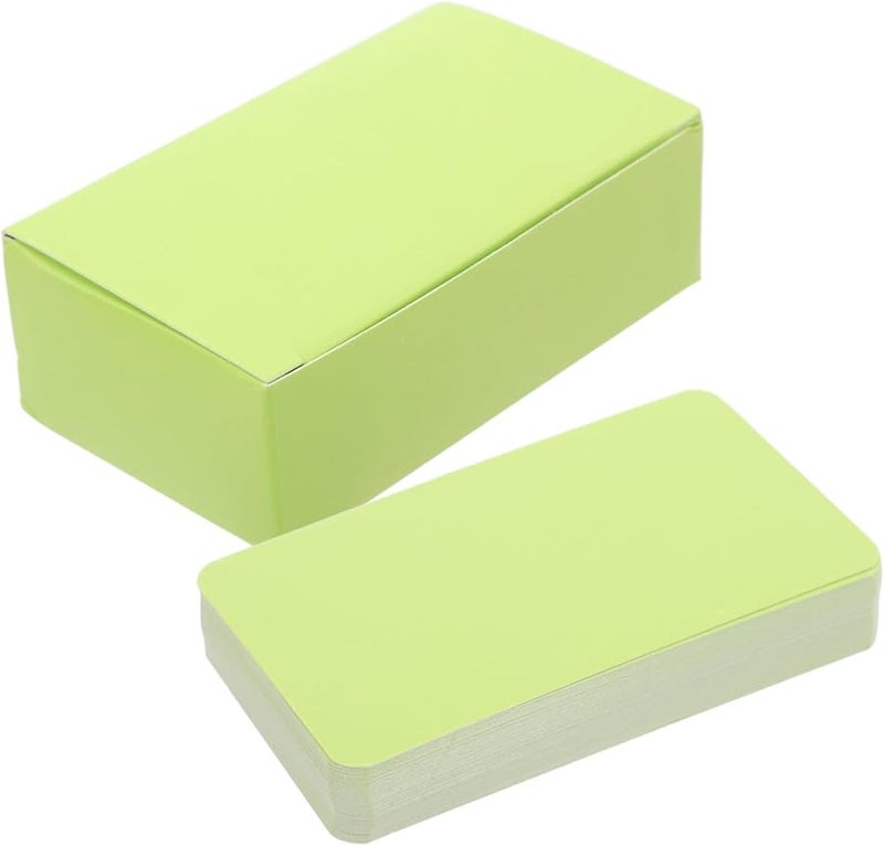 بطاقات العمل الخضراء الفارغة 100 قطعة حواف مستديرة مزدوجة الجانب لألعاب دراسة المفردات - Image 1